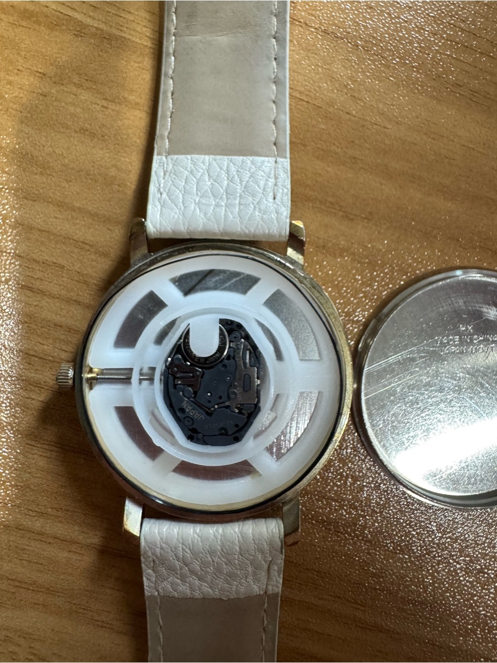 Charming Charlie Cream Leather Strap Watch with Gold Accents - Picture 5 of 5